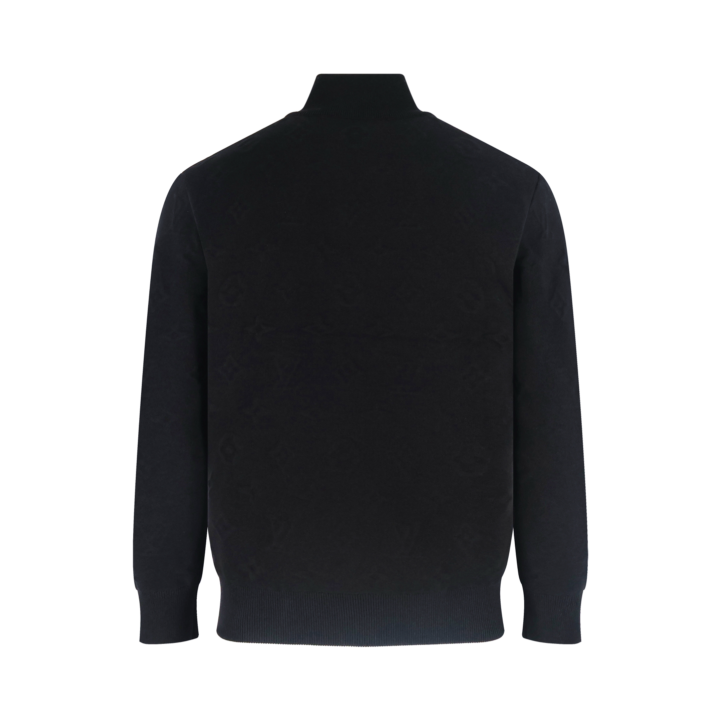 LOUIS VUITTON 路易威登 浮雕压花立领拉链针织外套 夹克 长袖 黑色 C0 1AHCLO