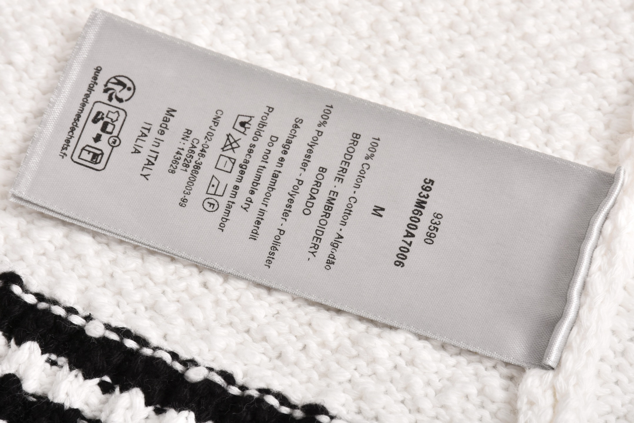 DIOR 迪奥 提花logo背心 毛衣 秋冬 长袖 白色 A5 593M600A7006-C085