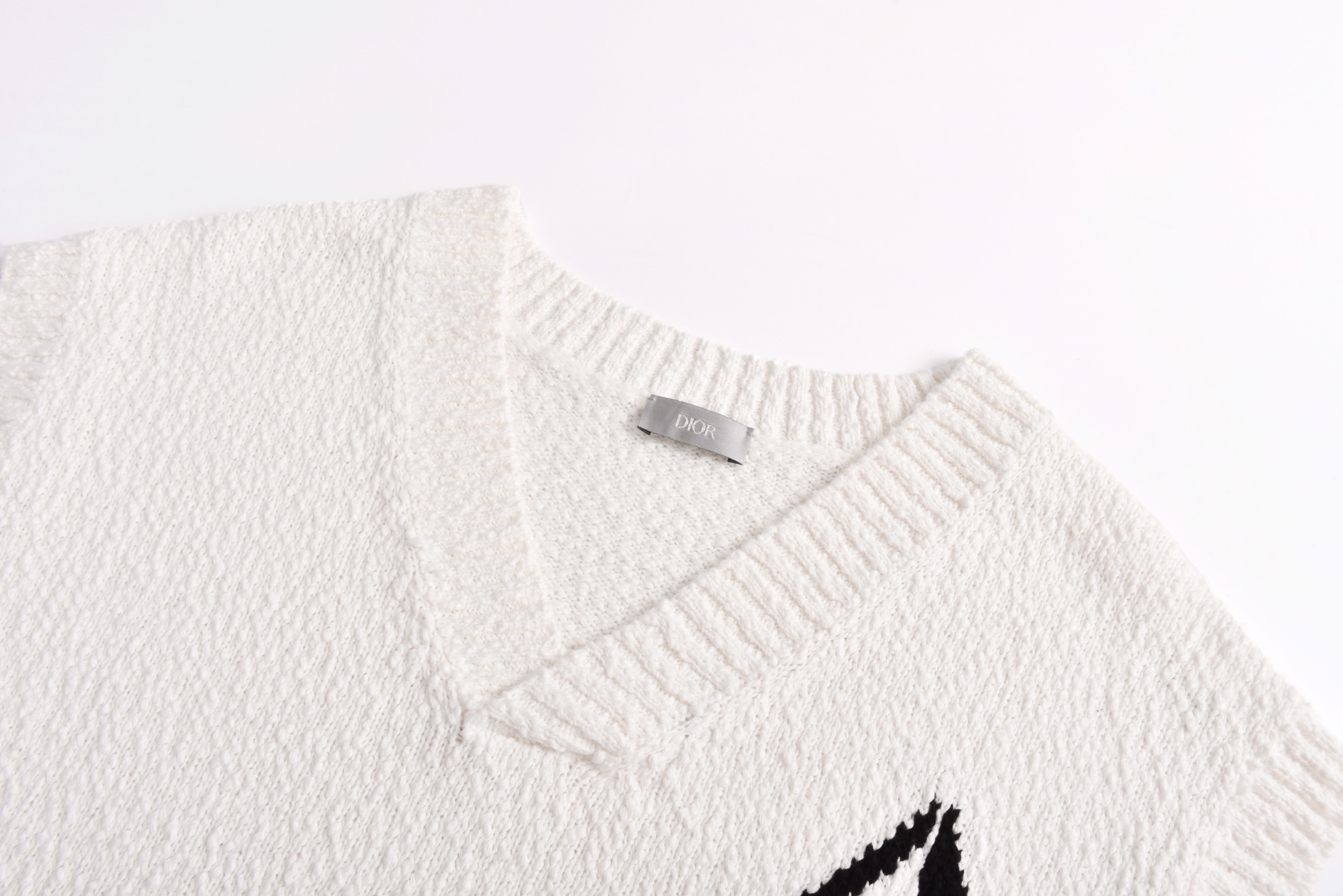 DIOR 迪奥 提花logo背心 毛衣 秋冬 长袖 白色 A5 593M600A7006-C085