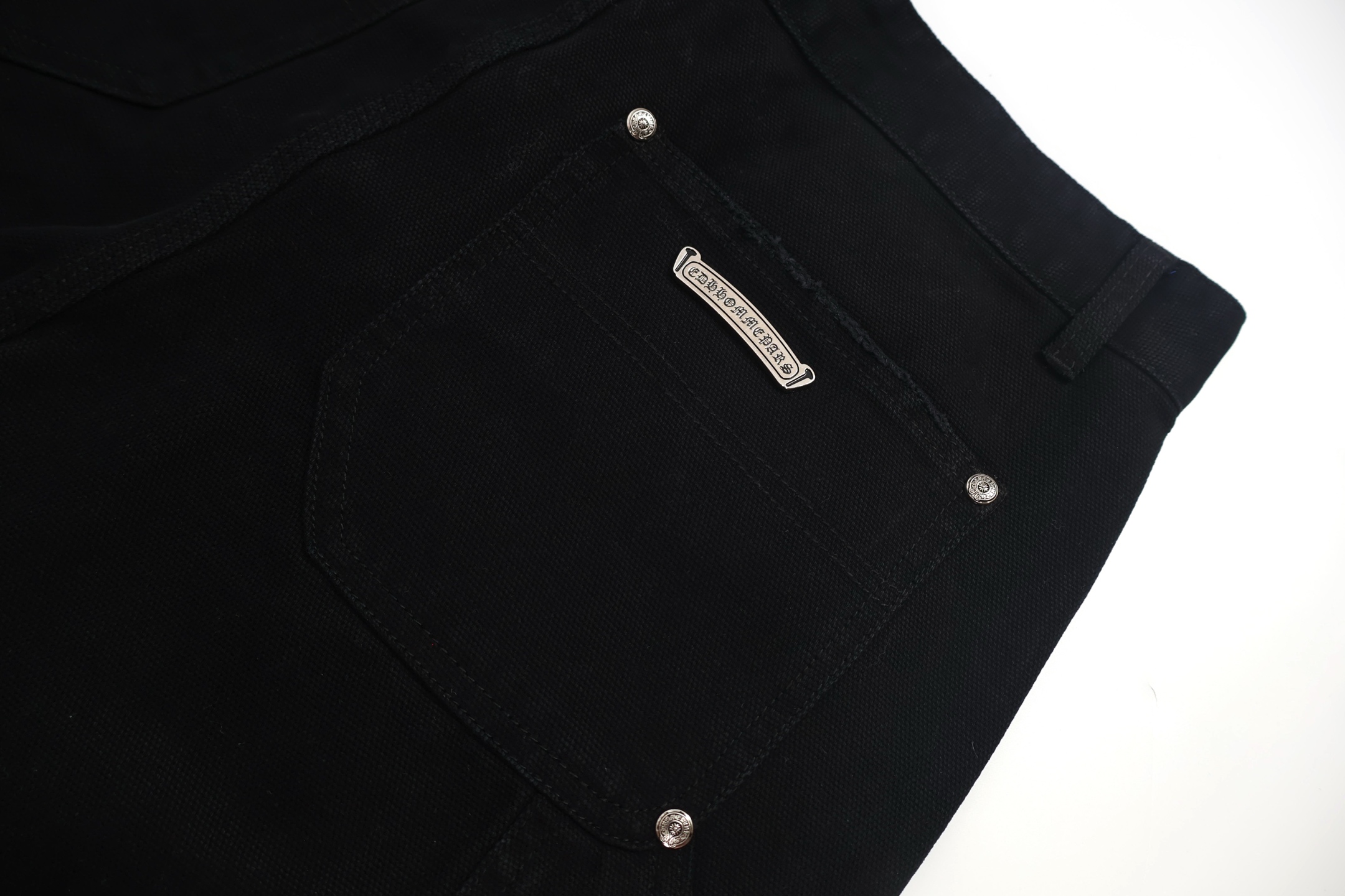 Chrome Hearts 克罗心 Sex贴皮牛仔短裤 五分裤 休闲裤 黑色 B0