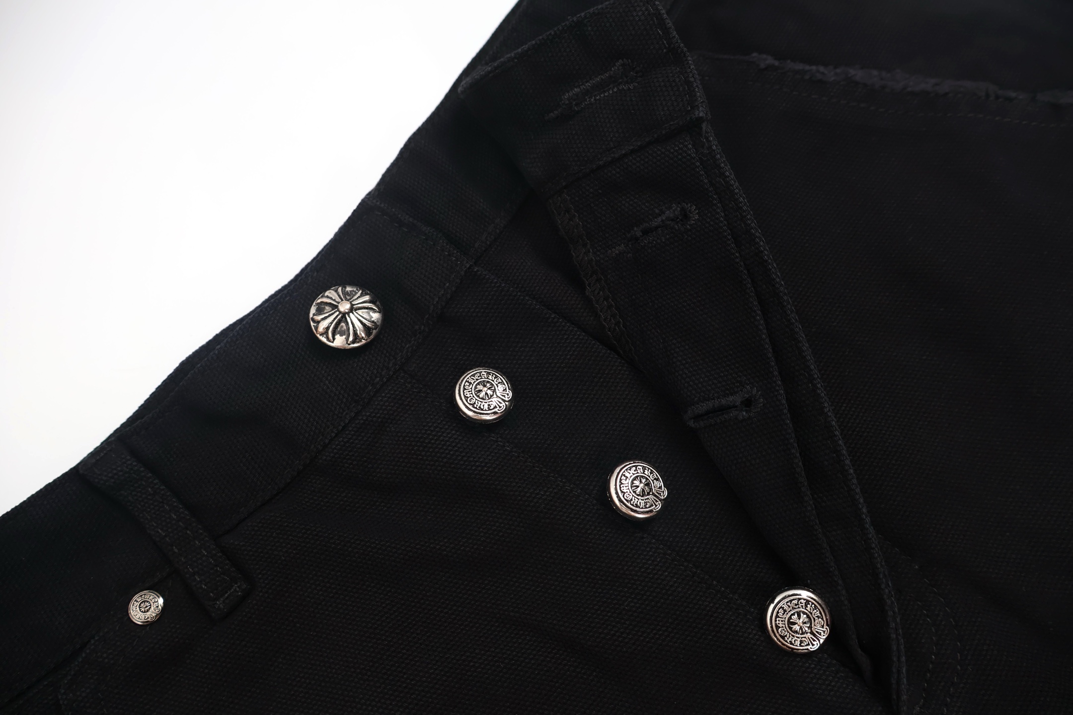 Chrome Hearts 克罗心 Sex贴皮牛仔短裤 五分裤 休闲裤 黑色 B0