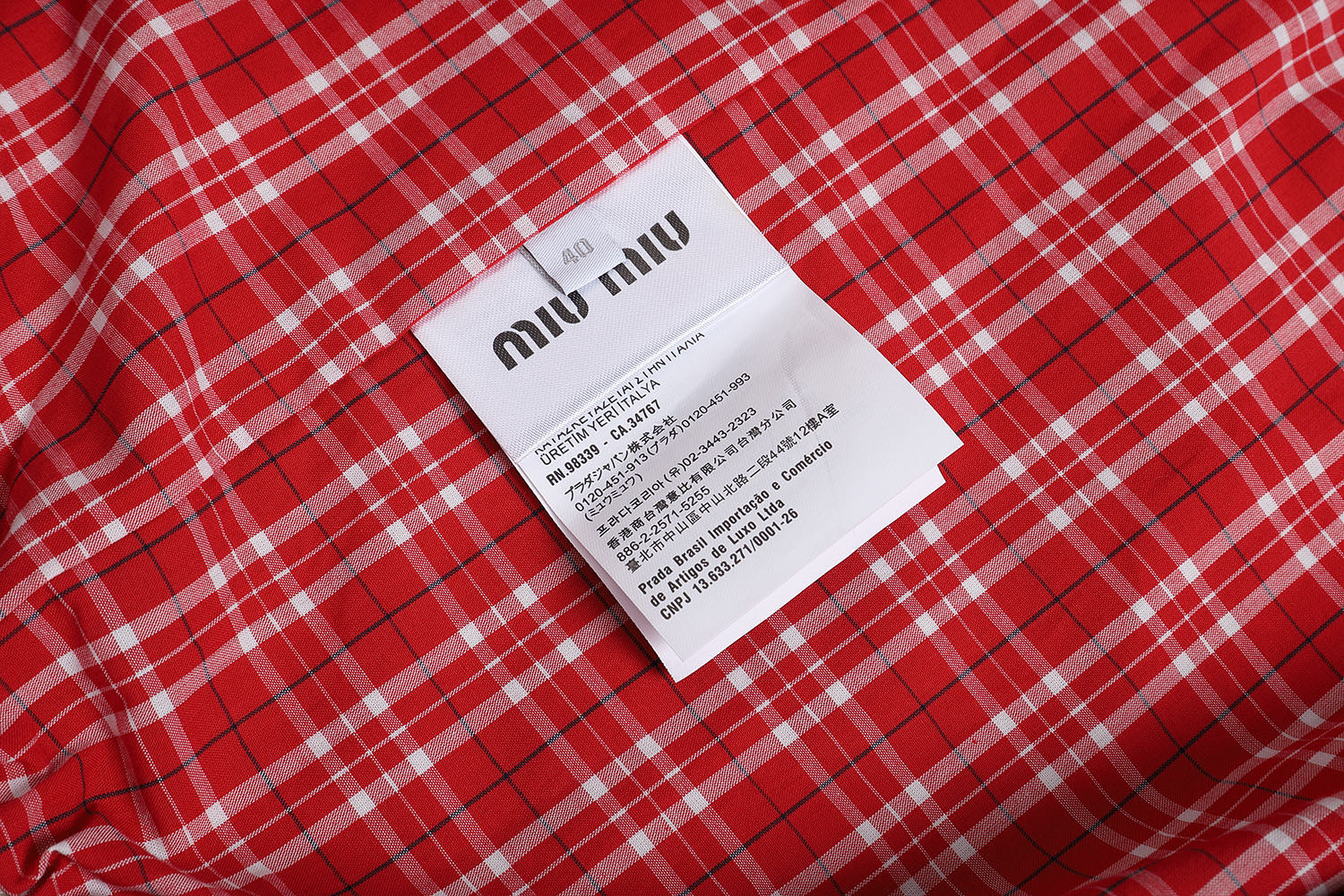 MIU MIU 缪缪 纯色logo徽标拉链立领夹克 外套 长袖 石灰色 B0 ML1267-17HM-F0A08-S-OOO