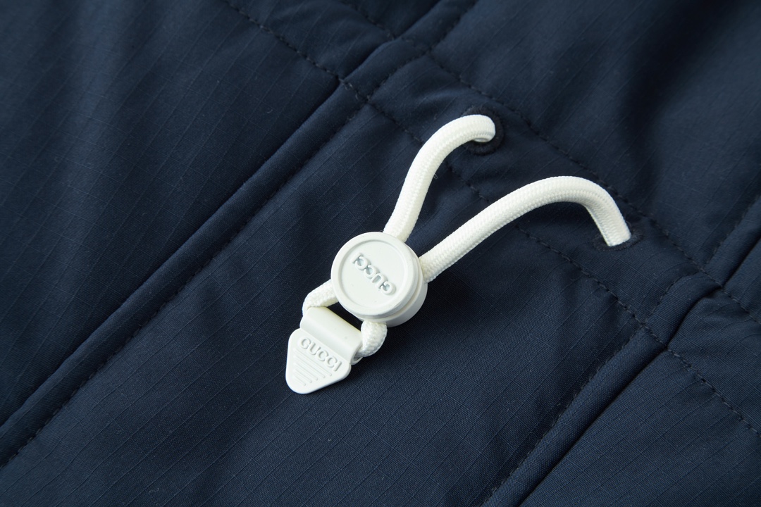 GUCCl 古驰 满印毛绒拉链连帽夹克 外套 长袖 深蓝色 C0 771121-XJF4D-4100