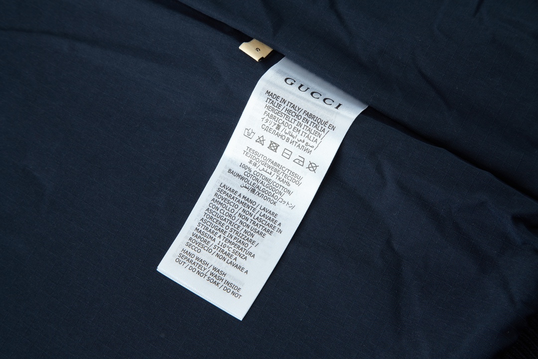 GUCCl 古驰 满印毛绒拉链连帽夹克 外套 长袖 深蓝色 C0 771121-XJF4D-4100