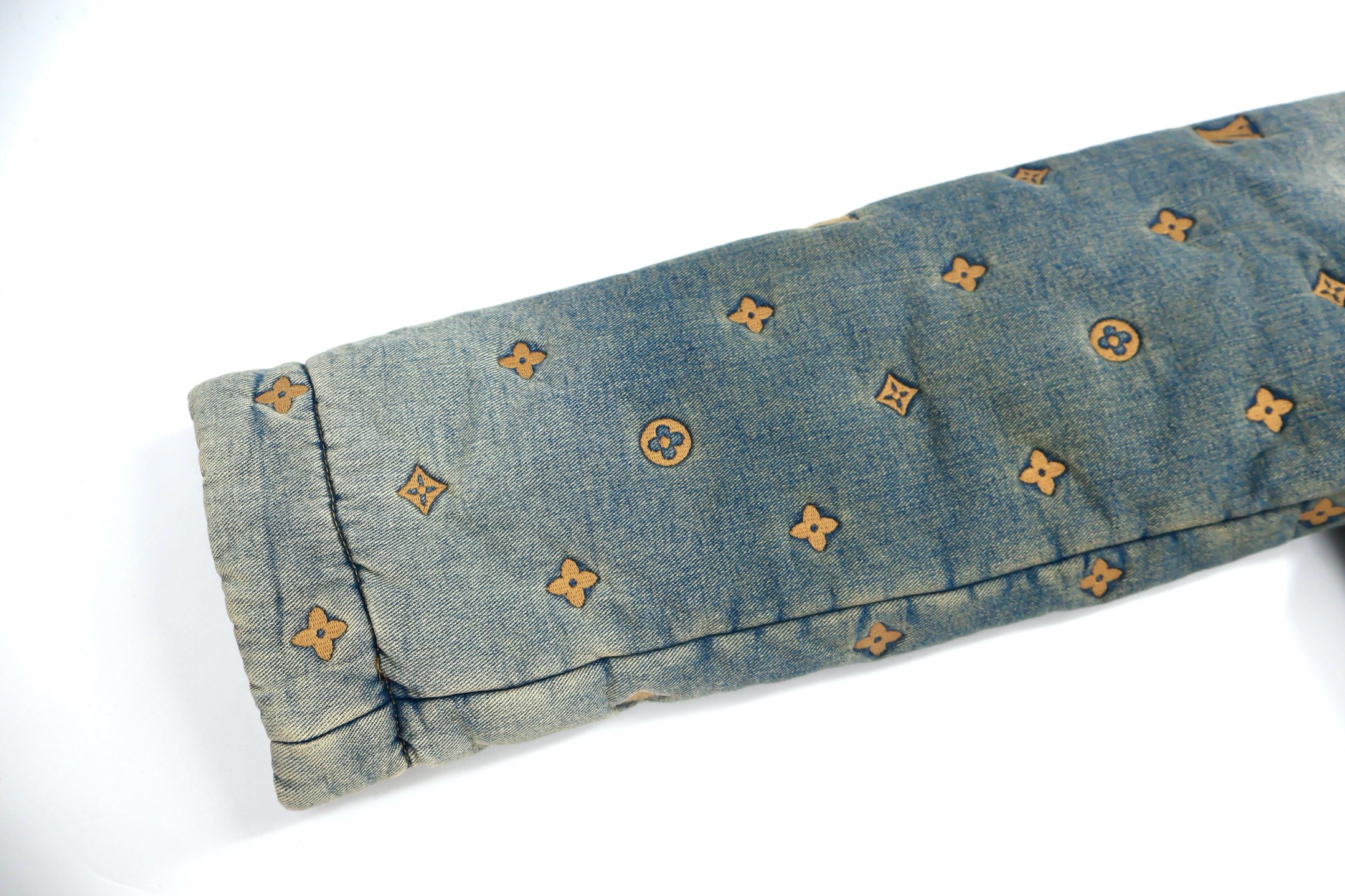 LOUIS VUITTON 路易威登 老花满印刺绣牛仔外套 棉服 夹克 长袖 蓝色 D0 