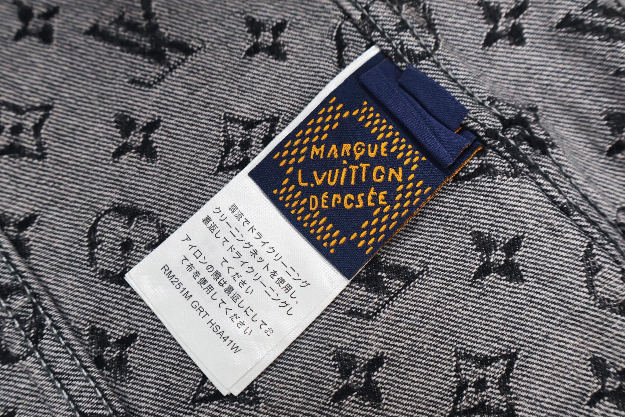 LOUIS VUITTON 路易威登 老花满印烫钻牛仔外套 夹克 长袖 黑色 C0 1ABY8Z