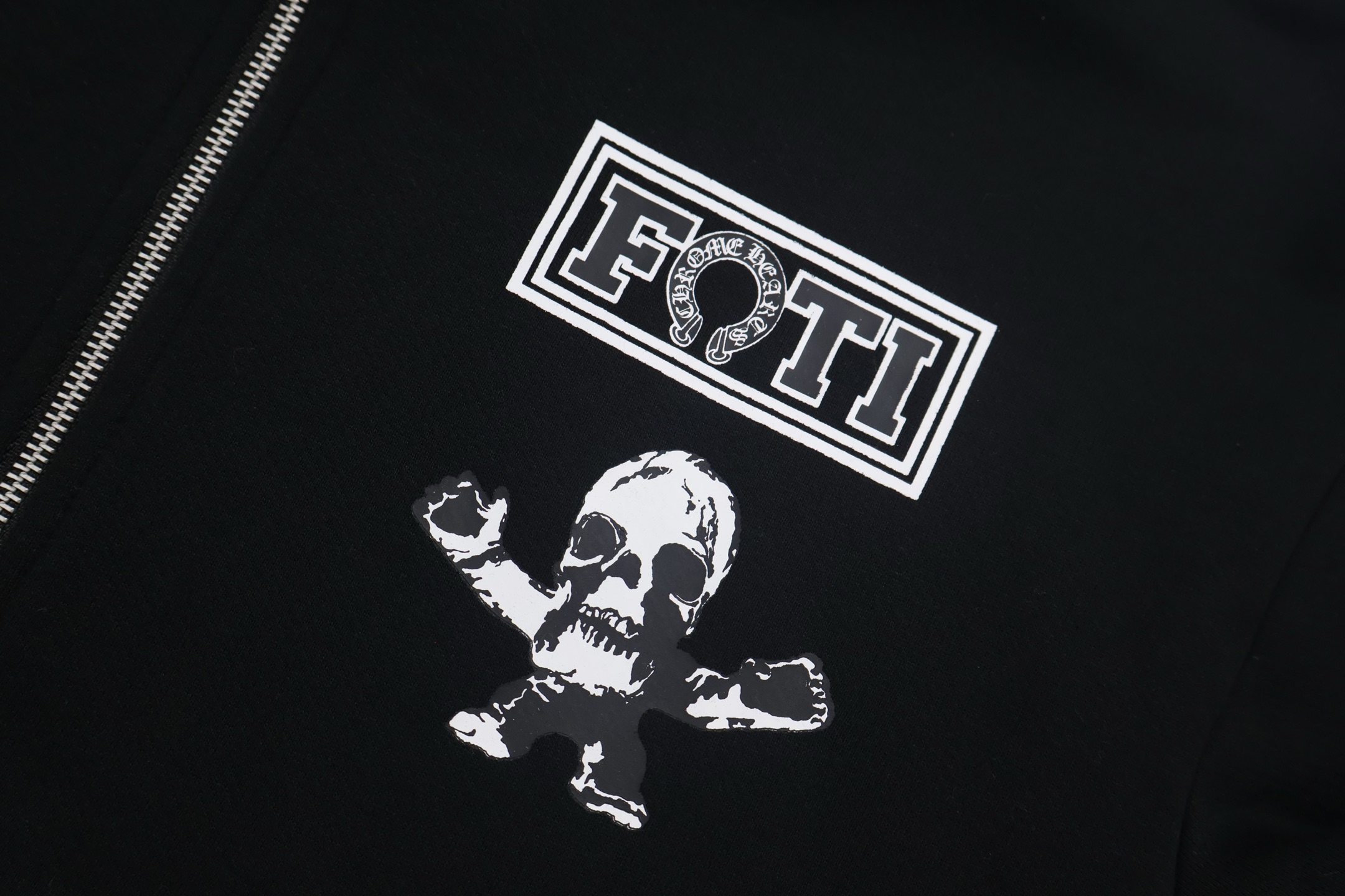 Chrome Hearts 克罗心 骷髅头印花拉链连帽卫衣 外套 长袖 黑色 B0 CH-60090880