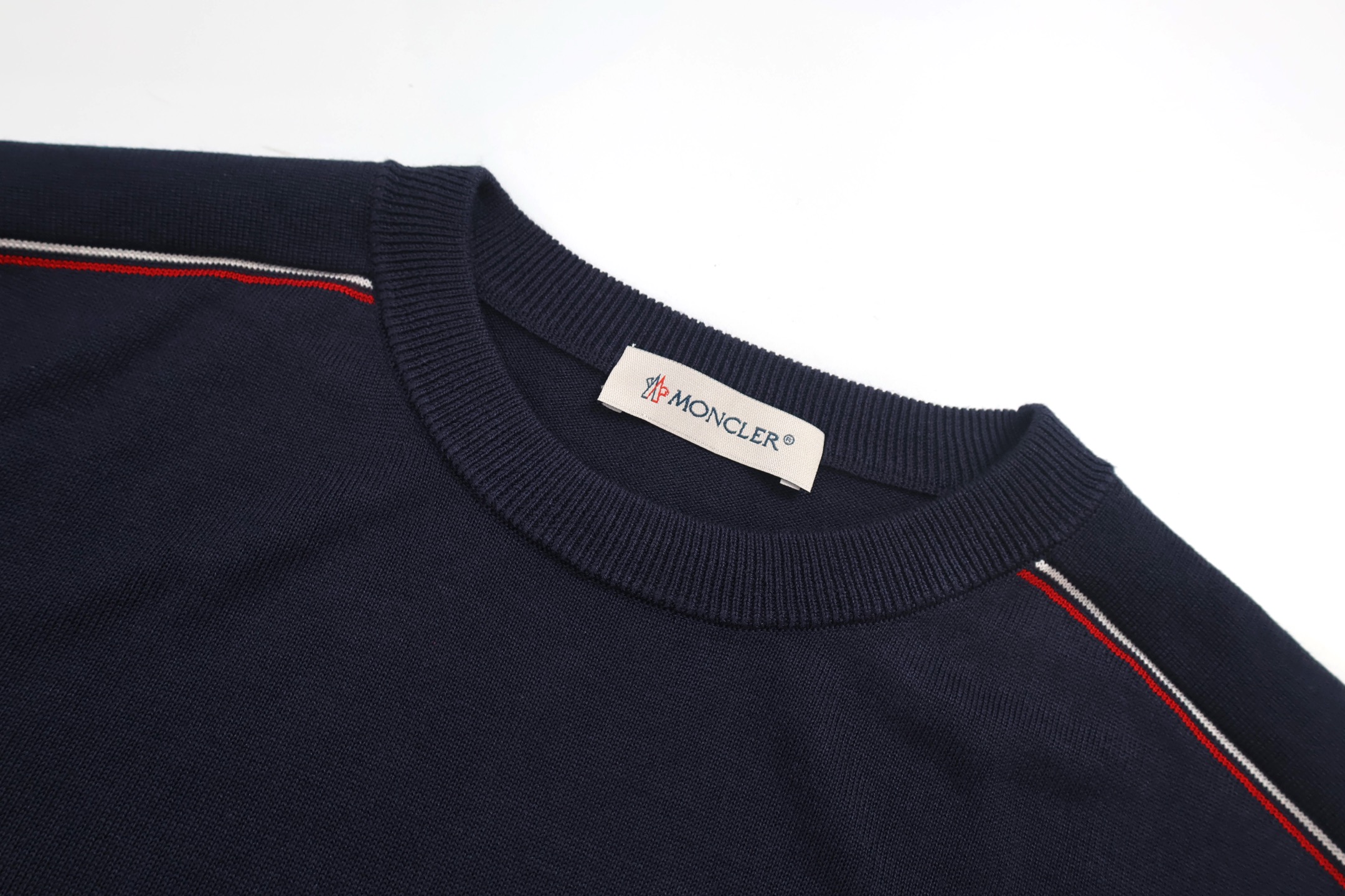 Moncler 蒙口 拼色肩羊毛毛衣 秋冬 外套 藏蓝色 黑色 A5