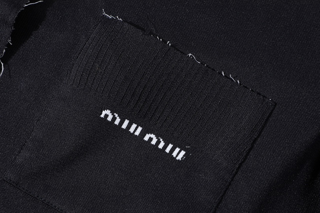 MIU MIU 缪缪 拼接假两件翻领针织开衫 衬衫 外套 长袖 白色 蓝色 MK1890-15Q9-F022X-S-OOO