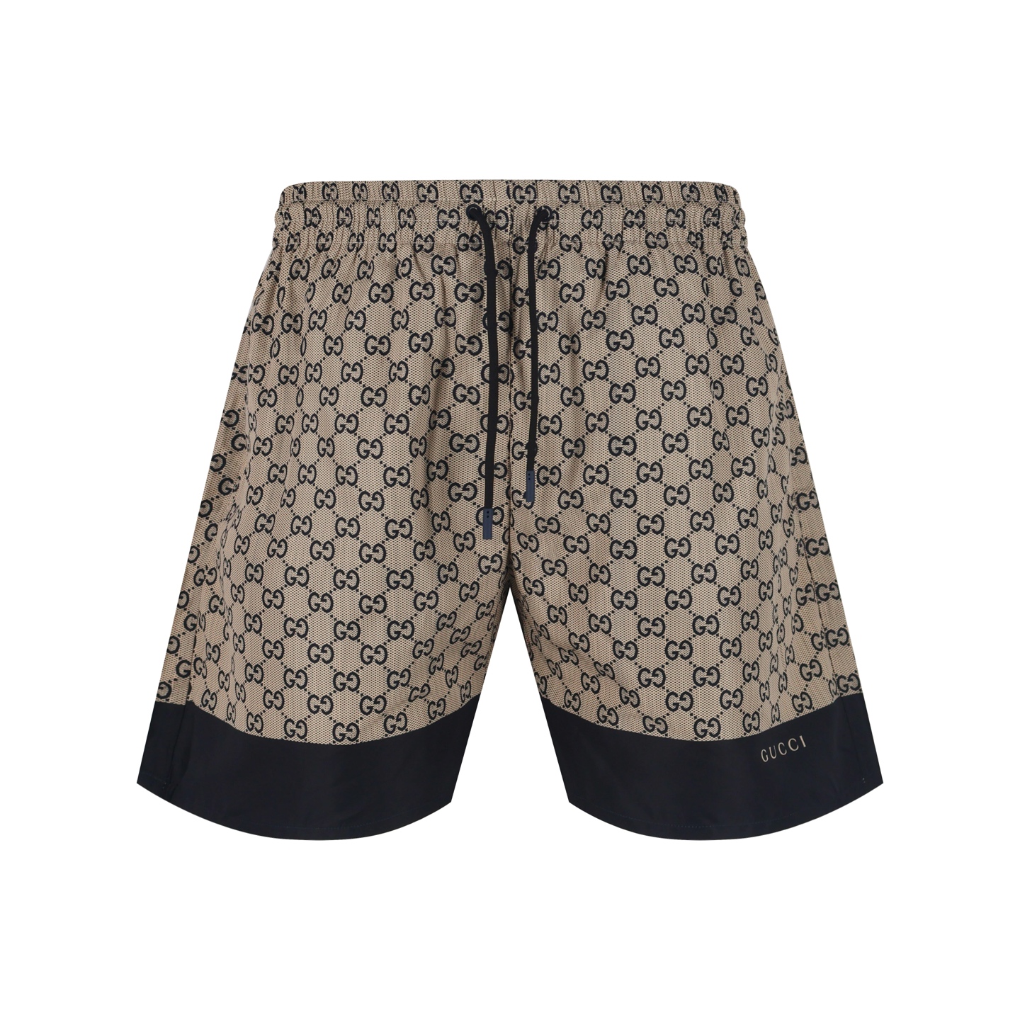 GUGGI 古驰 黑边双G沙滩短裤 裤子 五分裤 米色 A5 815603-XHAJ4-2108