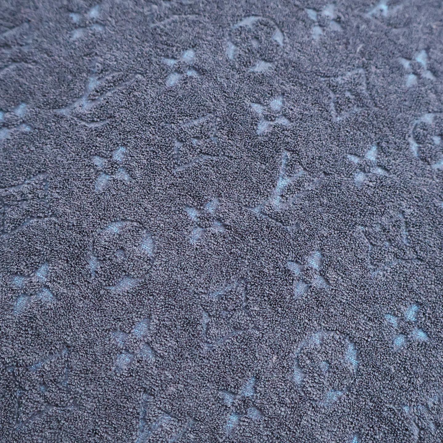 LOUIS VUITTON 路易威登 暗纹毛巾棉老花拉链连帽卫衣 外套 夹克 长袖 藏蓝色 B0 1AHUWY