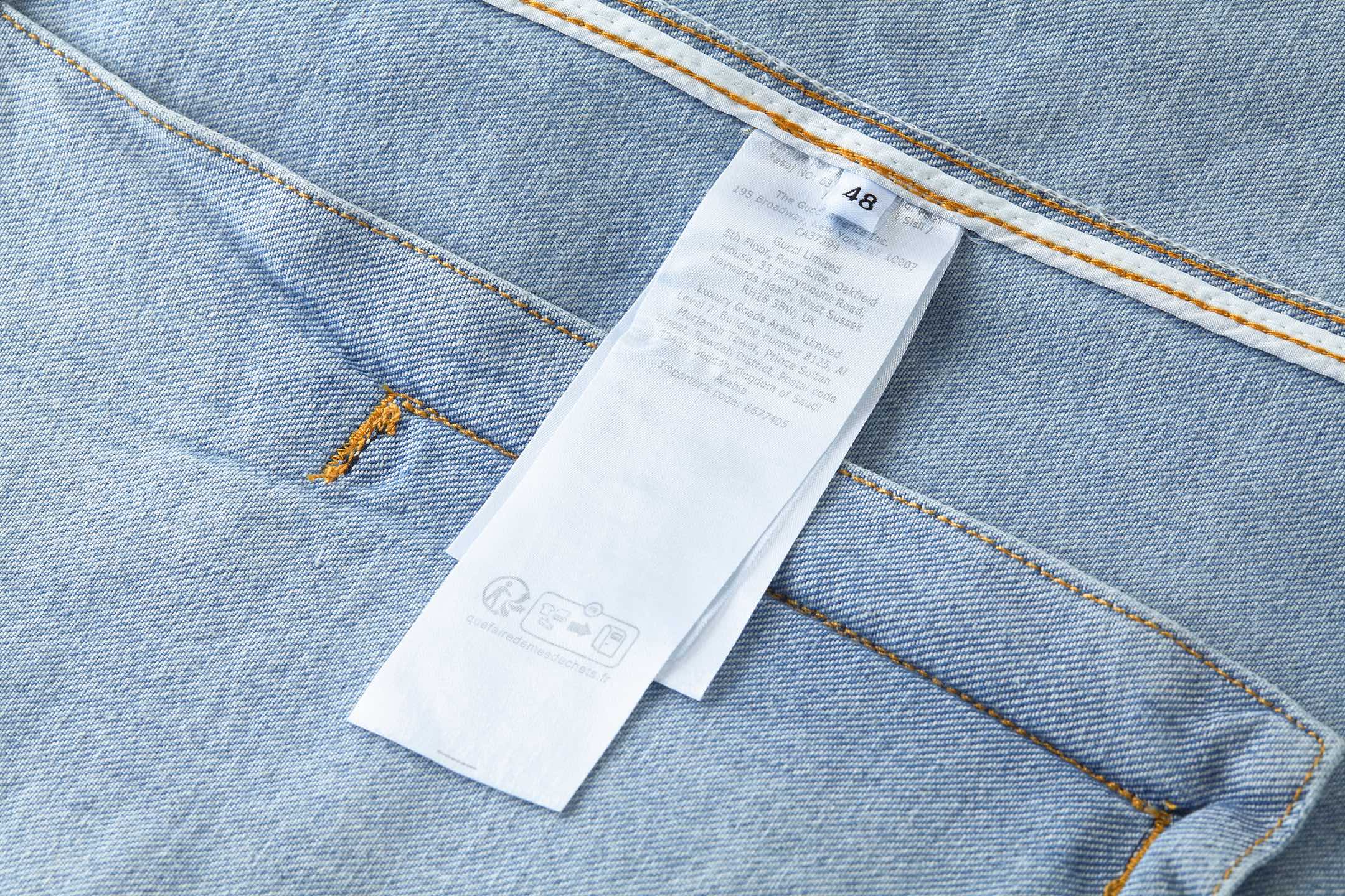 GUCCl 古驰 水洗压纹牛仔衬衫 外套 长袖 蓝色 B0 