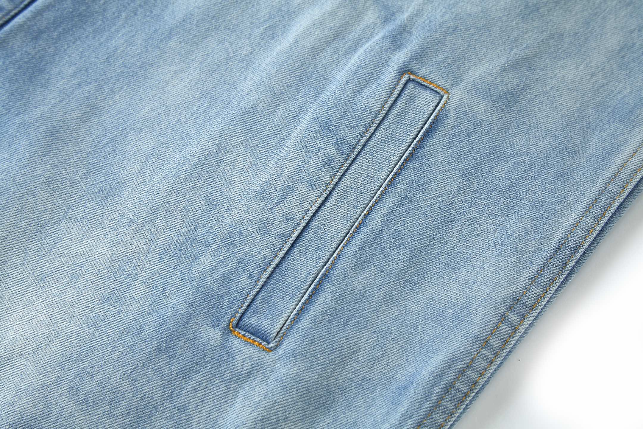 GUCCl 古驰 水洗压纹牛仔衬衫 外套 长袖 蓝色 B0 