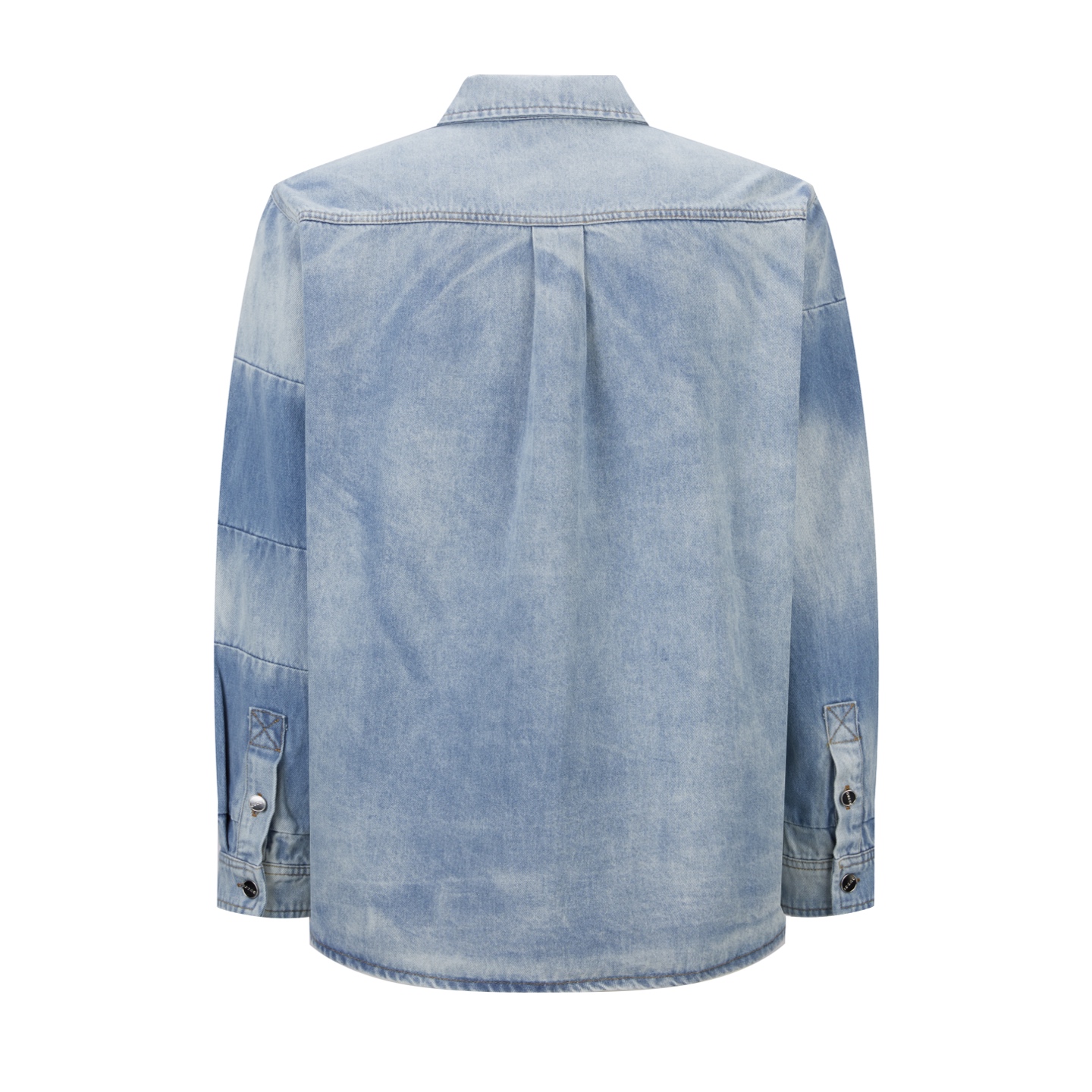 GUCCl 古驰 水洗压纹牛仔衬衫 外套 长袖 蓝色 B0 
