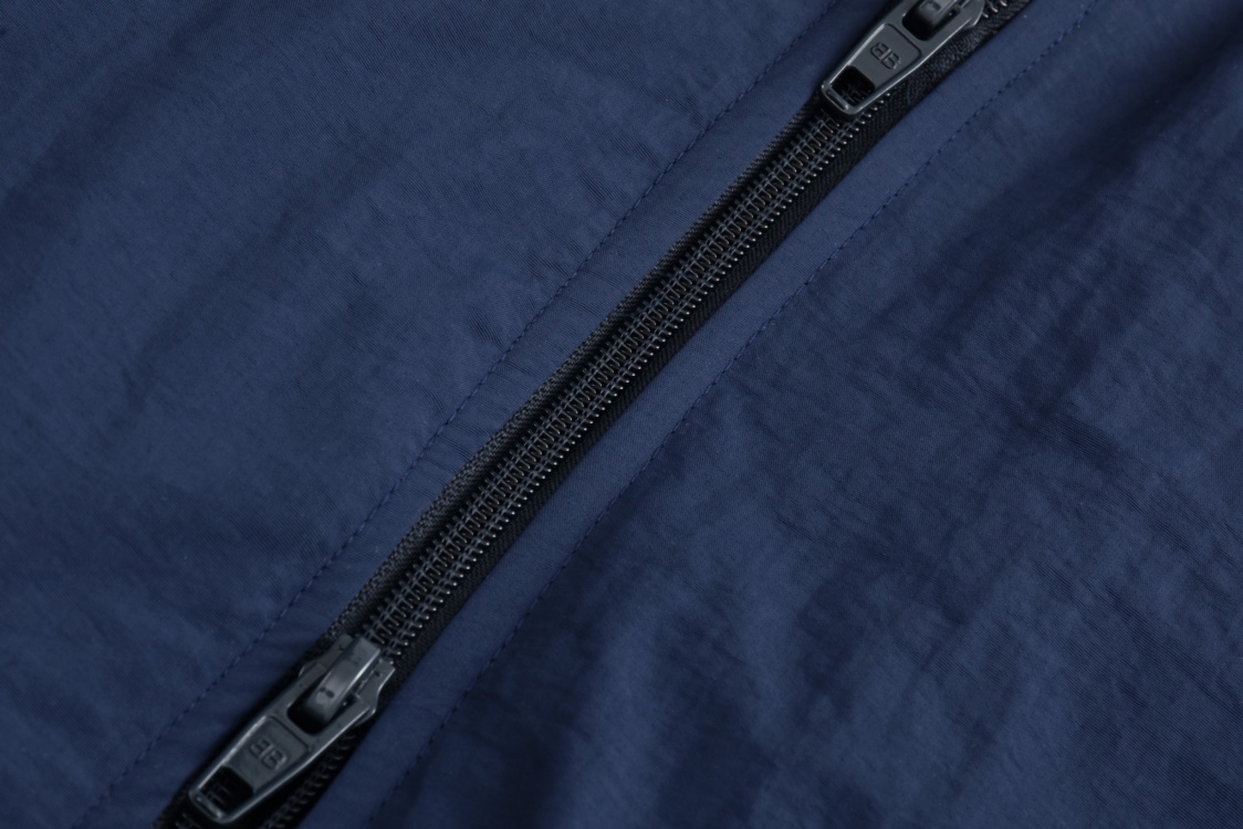 Balenciaga 巴黎世家 双面两穿刺绣拉链立领皮衣夹克 外套 长袖 秋冬 蓝色 C0 808809TRO32