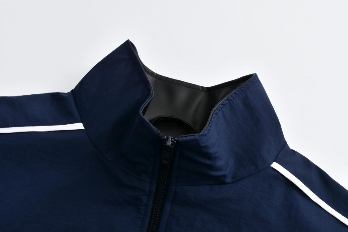 Balenciaga 巴黎世家 双面两穿刺绣拉链立领皮衣夹克 外套 长袖 秋冬 蓝色 C0 808809TRO32