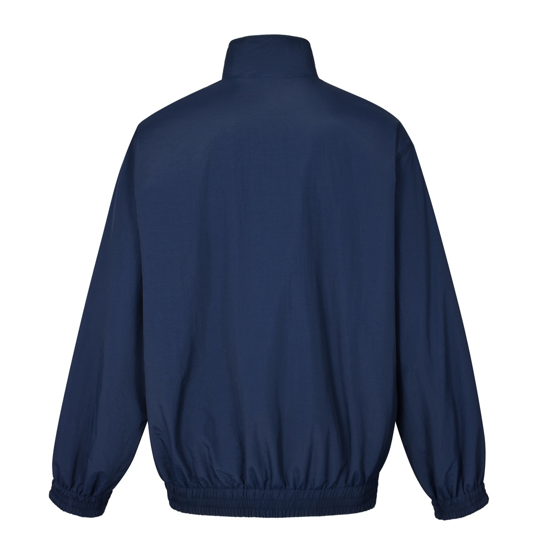 Balenciaga 巴黎世家 双面两穿刺绣拉链立领皮衣夹克 外套 长袖 秋冬 蓝色 C0 808809TRO32