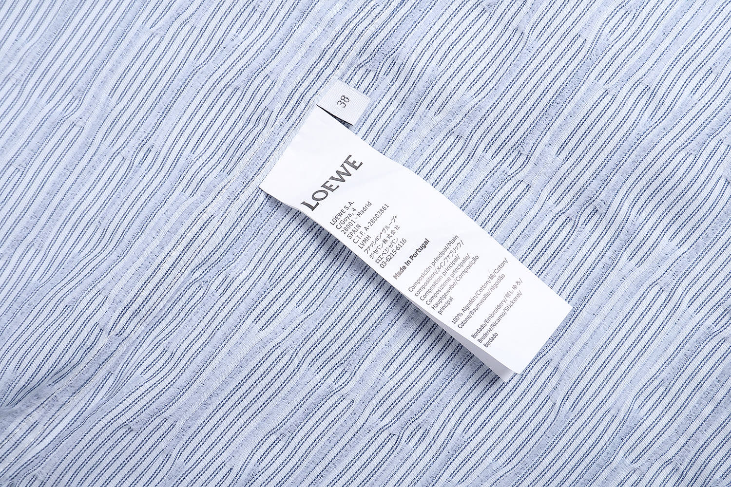Loewe 罗意威 刺绣纹理条纹 衬衫 外套 长袖 秋冬 蓝色 A5 H616Y05X69-5102