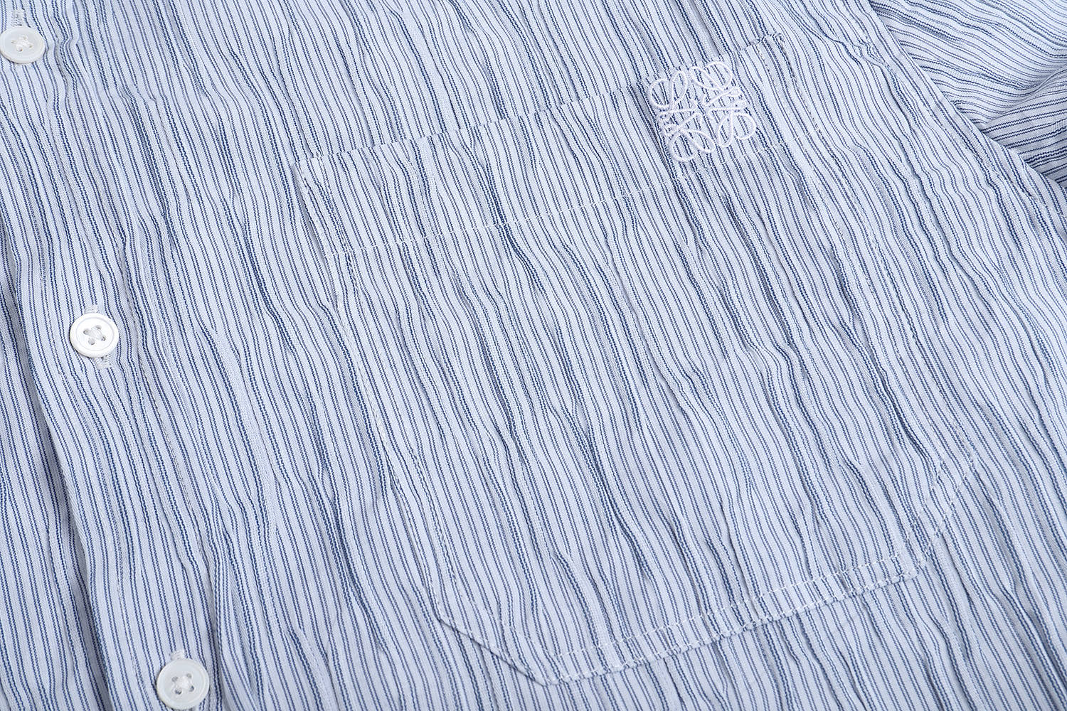 Loewe 罗意威 刺绣纹理条纹 衬衫 外套 长袖 秋冬 蓝色 A5 H616Y05X69-5102