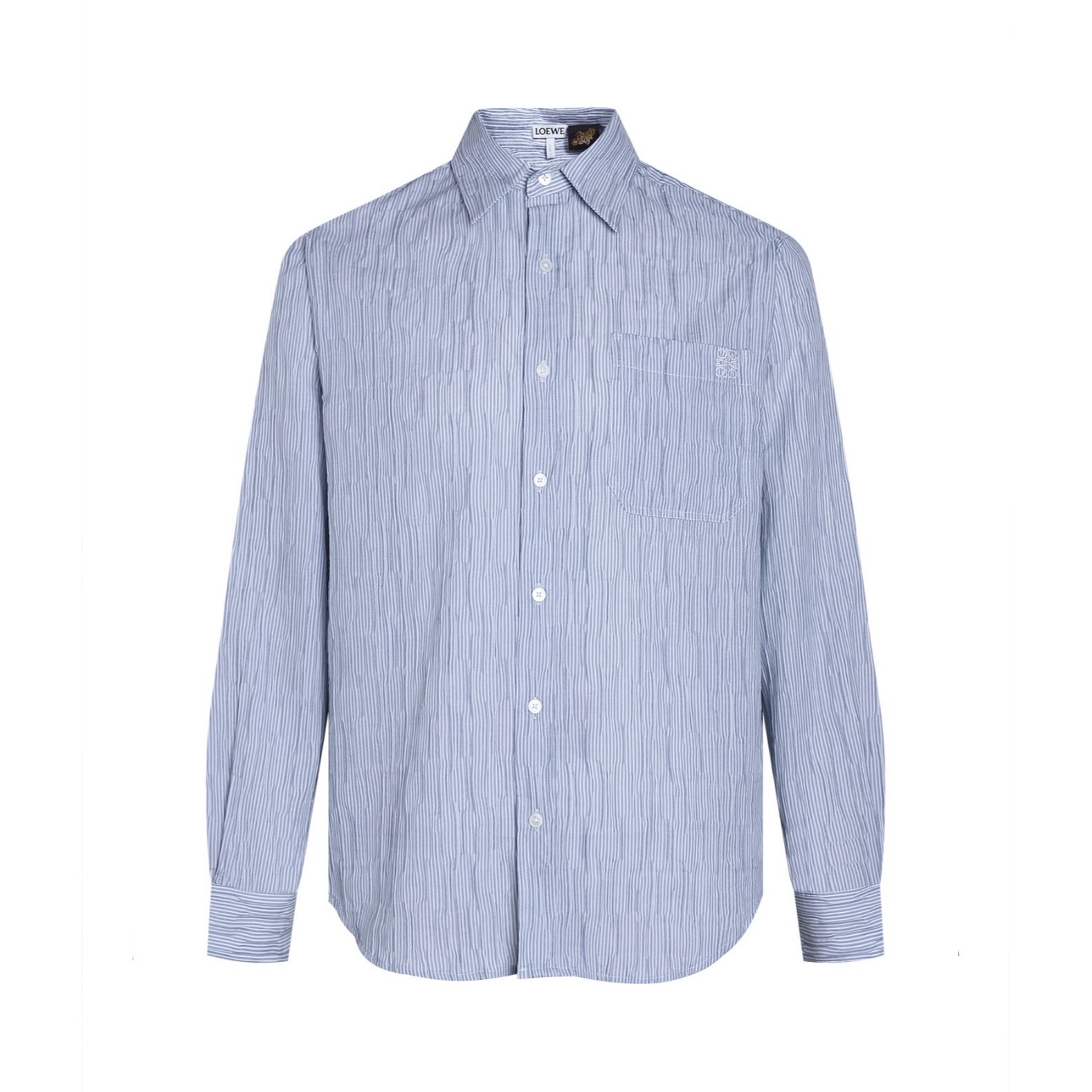 Loewe 罗意威 刺绣纹理条纹 衬衫 外套 长袖 秋冬 蓝色 A5 H616Y05X69-5102