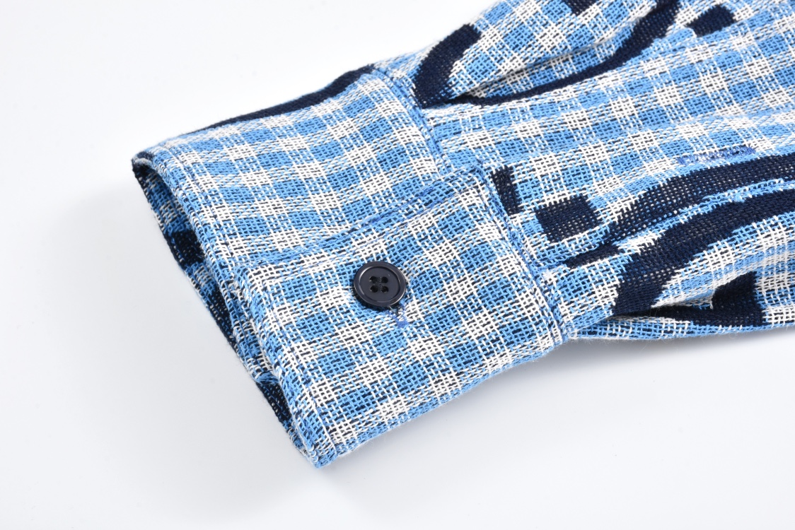 GUCCl 古驰 双G满印衬衫 外套 长袖 蓝色 B0 770438-ZAOBM-4061