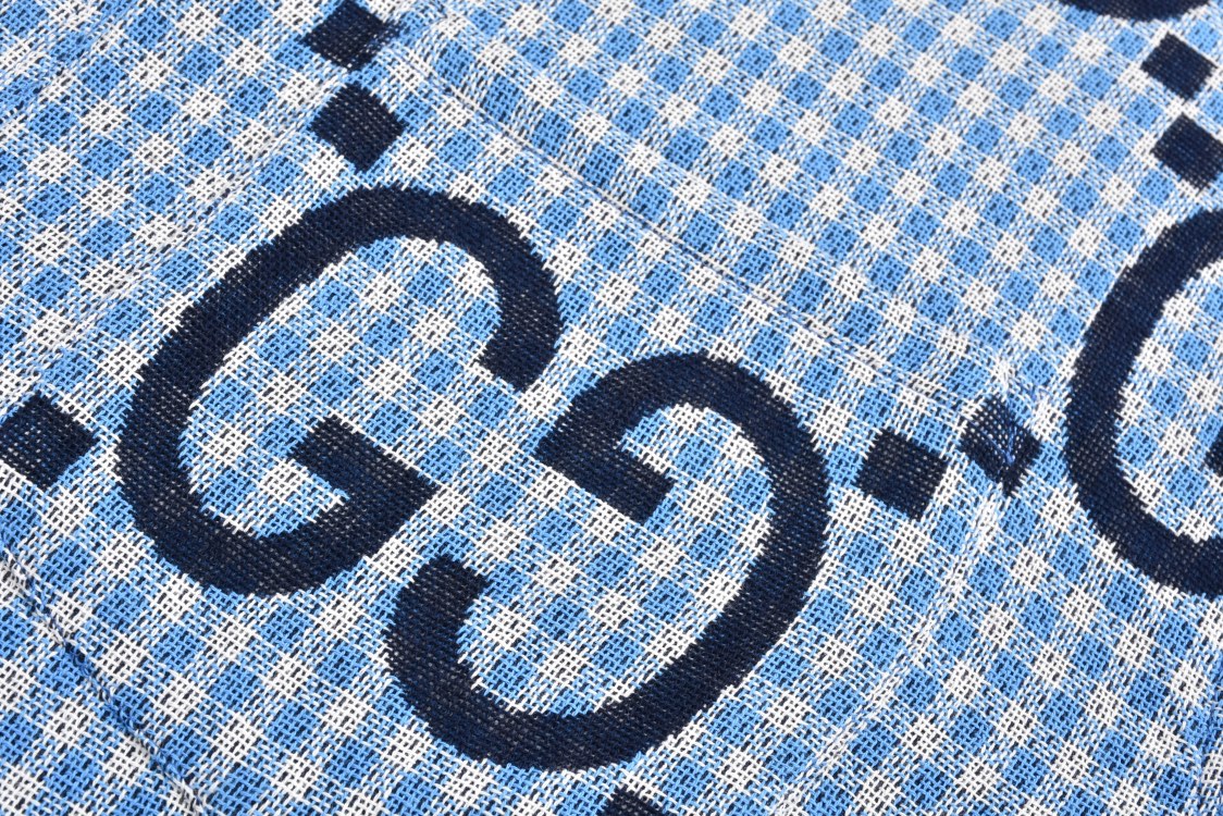 GUCCl 古驰 双G满印衬衫 外套 长袖 蓝色 B0 770438-ZAOBM-4061