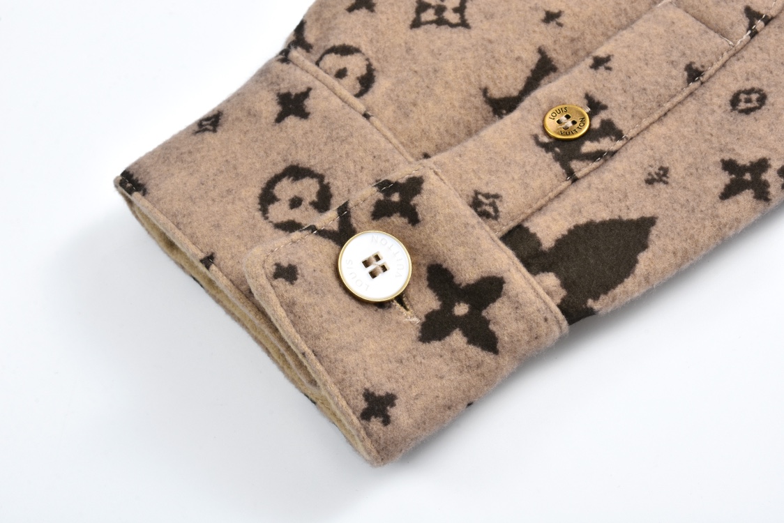 LOUIS VUITTON 路易威登 繁星提花羊毛毛呢 外套 夹克 长袖 杏色 C0 1AFYF4