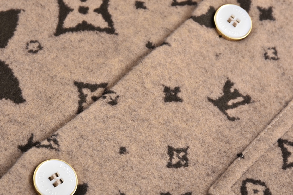 LOUIS VUITTON 路易威登 繁星提花羊毛毛呢 外套 夹克 长袖 杏色 C0 1AFYF4