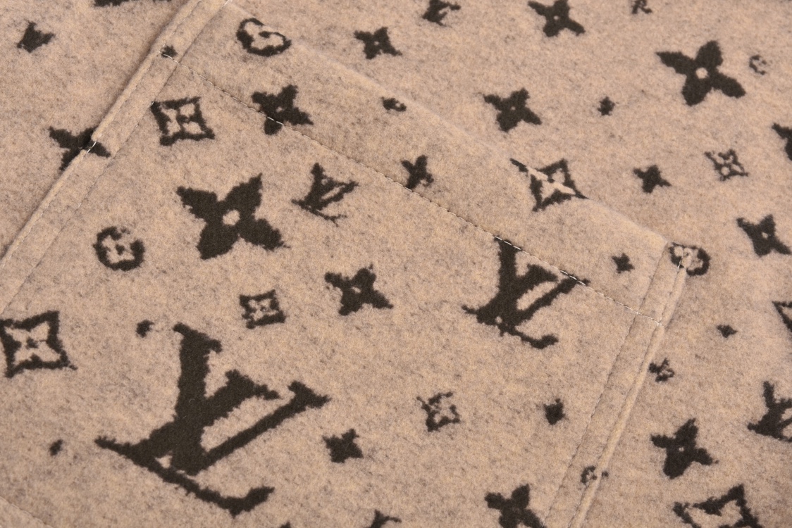 LOUIS VUITTON 路易威登 繁星提花羊毛毛呢 外套 夹克 长袖 杏色 C0 1AFYF4