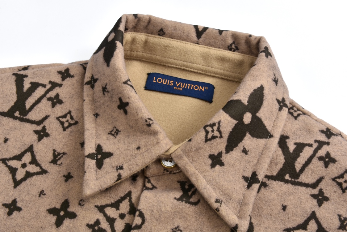 LOUIS VUITTON 路易威登 繁星提花羊毛毛呢 外套 夹克 长袖 杏色 C0 1AFYF4