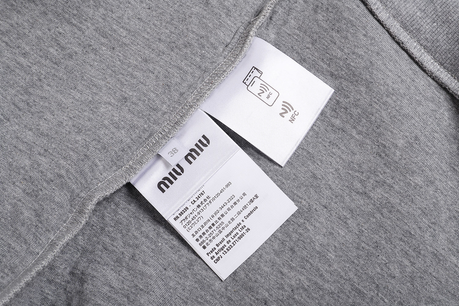 MIU MIU 缪缪 太空棉ogo徽标拉链连帽卫衣 夹克 外套 长袖 蓝色 灰色 C0 ML1064-15EG-F0008-S-OOO