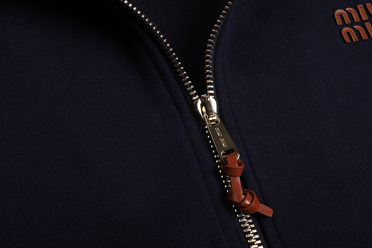 MIU MIU 缪缪 太空棉ogo徽标拉链连帽卫衣 夹克 外套 长袖 蓝色 灰色 C0 ML1064-15EG-F0008-S-OOO