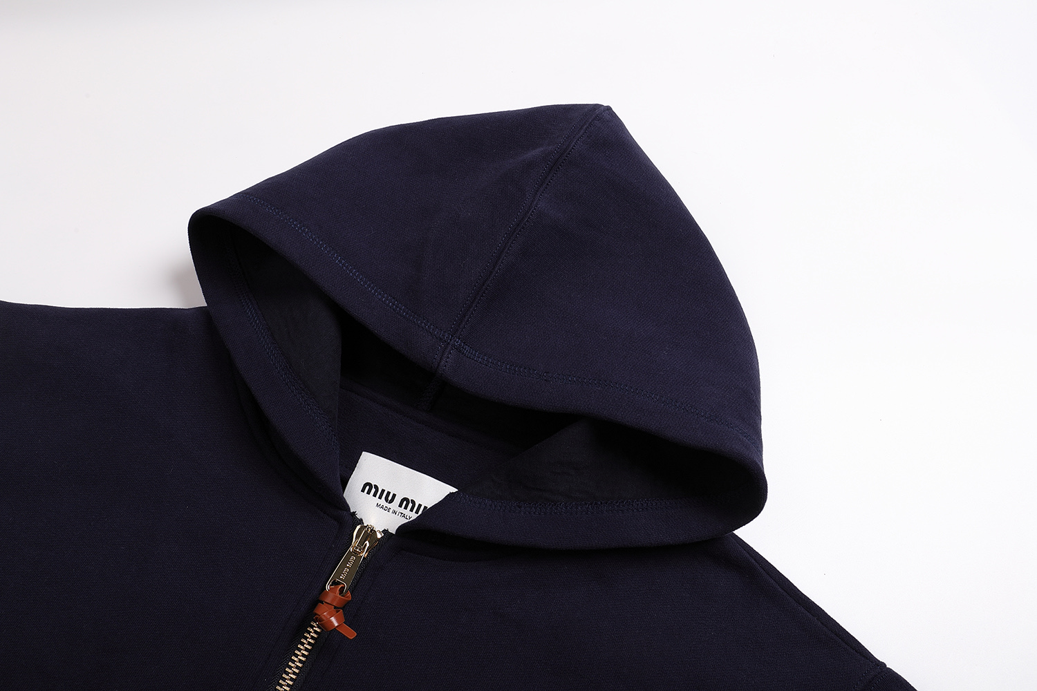 MIU MIU 缪缪 太空棉ogo徽标拉链连帽卫衣 夹克 外套 长袖 蓝色 灰色 C0 ML1064-15EG-F0008-S-OOO