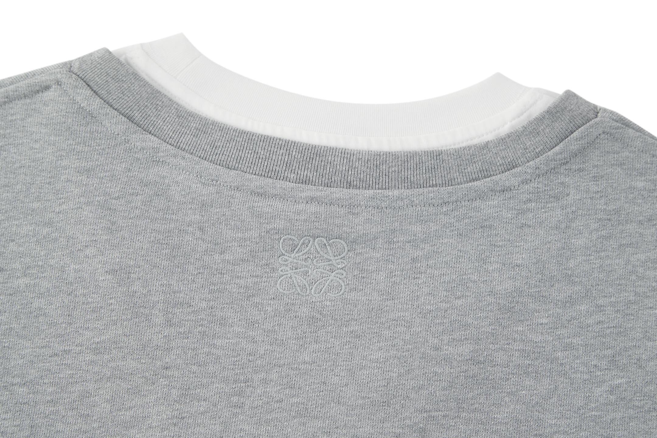 LOEWE 罗意威 假两件V领卫衣 外套 长袖 藏蓝色 灰色 B0 H526Y24X68-5190