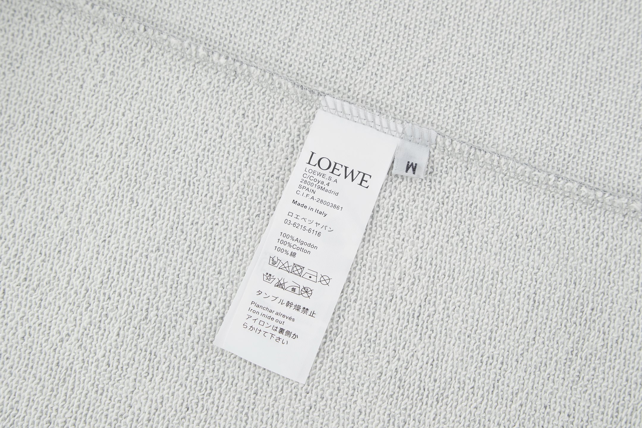 LOEWE 罗意威 假两件V领卫衣 外套 长袖 藏蓝色 灰色 B0 H526Y24X68-5190