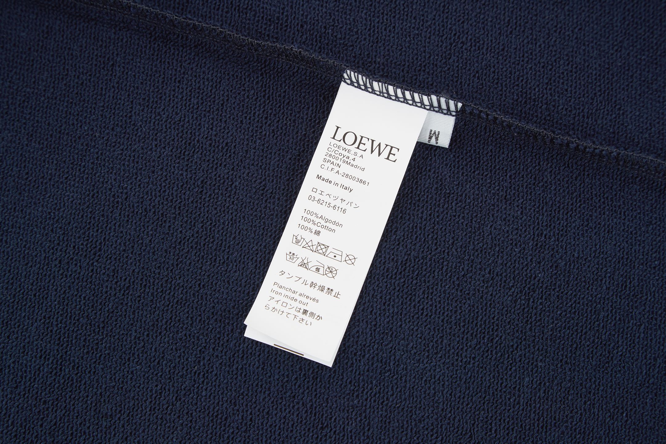 LOEWE 罗意威 假两件V领卫衣 外套 长袖 藏蓝色 灰色 B0 H526Y24X68-5190