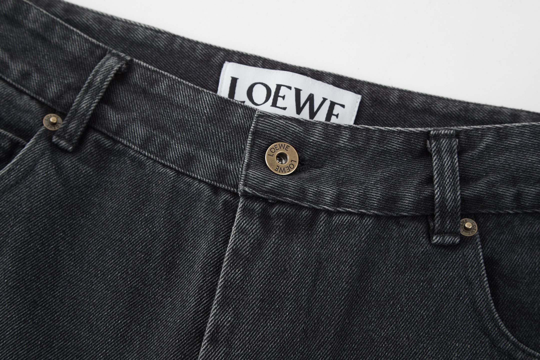 Loewe 罗意威 logo刺绣水洗牛仔裤 长裤 裤子 黑色 B0 H526Y11WA4-1100