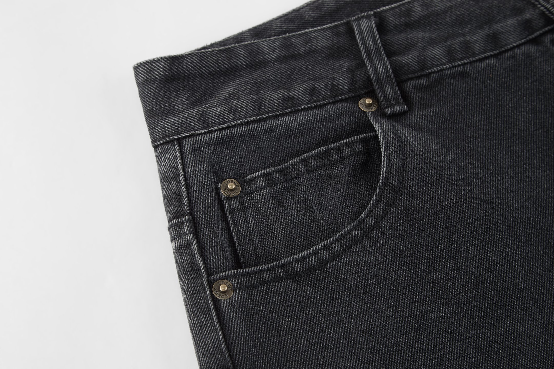 Loewe 罗意威 logo刺绣水洗牛仔裤 长裤 裤子 黑色 B0 H526Y11WA4-1100