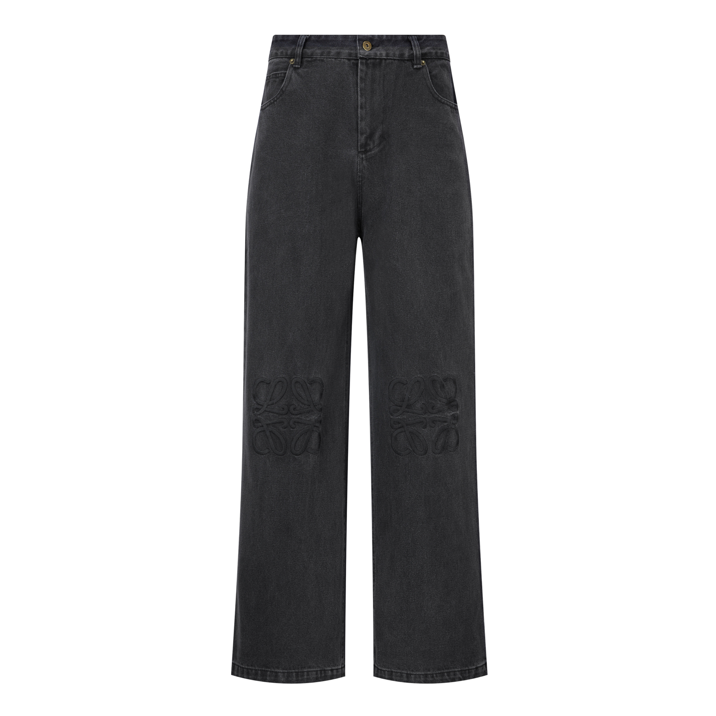 Loewe 罗意威 logo刺绣水洗牛仔裤 长裤 裤子 黑色 B0 H526Y11WA4-1100