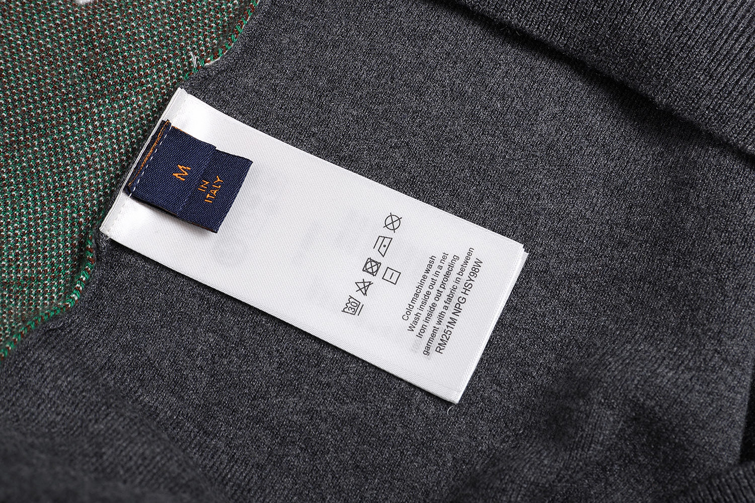 LOUIS VUITTON 路易威登 菱格提花圆领毛衣 长袖 灰色 B0 