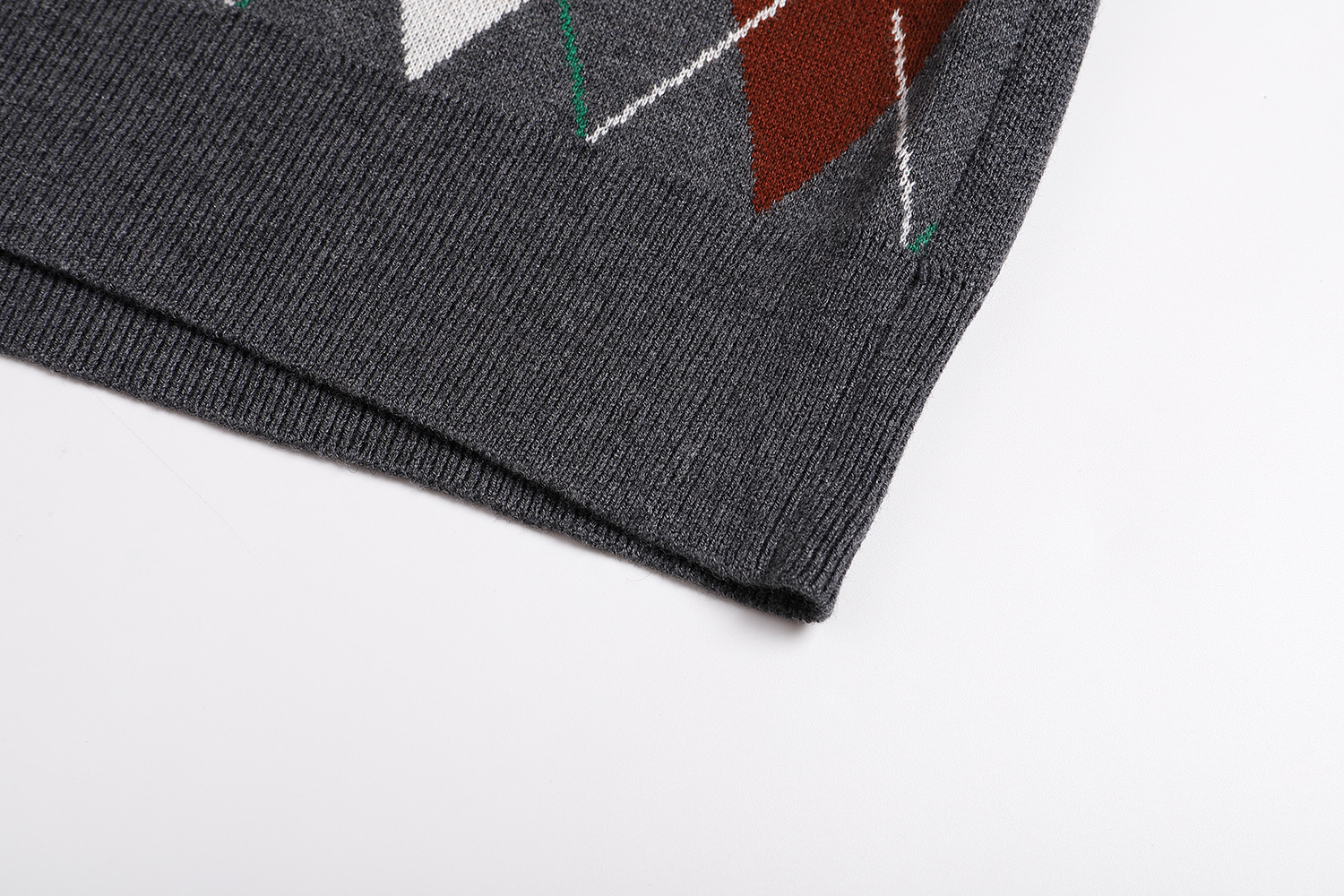 LOUIS VUITTON 路易威登 菱格提花圆领毛衣 长袖 灰色 B0 