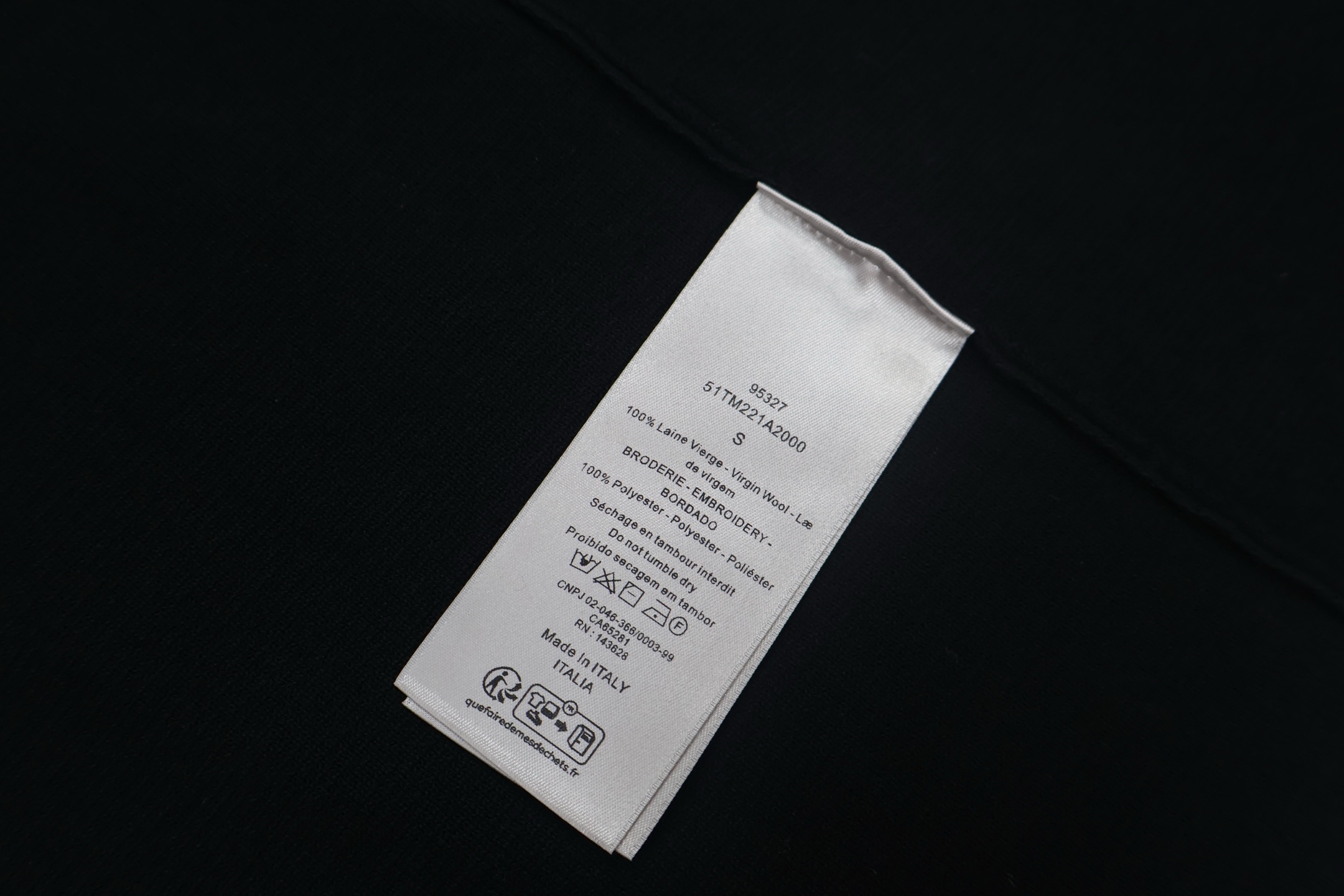 DIOR 迪奥 胸标拉链羊毛毛衣 秋冬 长袖 灰色 黑色 B0 513M221A2000-C898