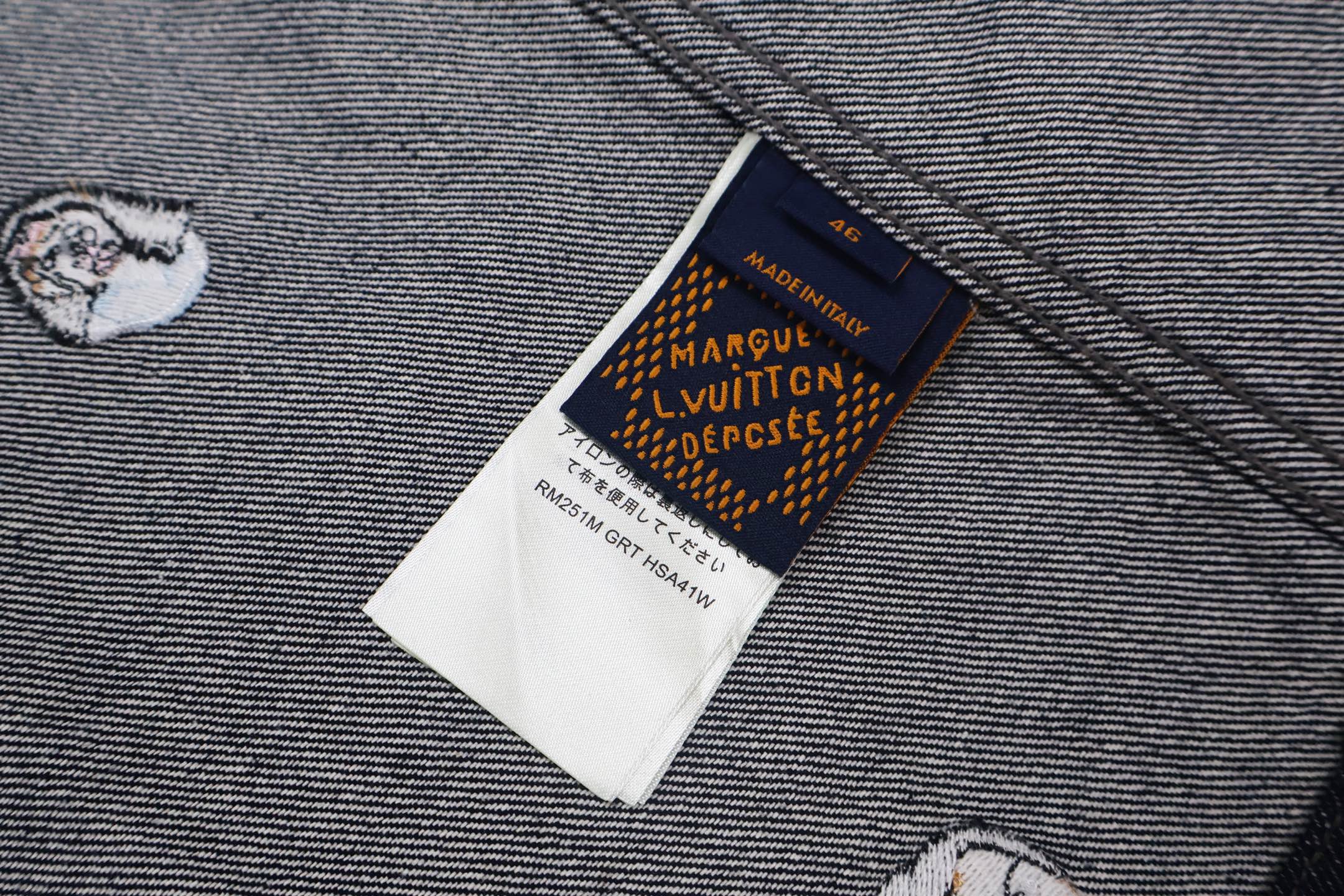 LOUIS VUITTON 路易威登 肖像刺绣牛仔衬衫 外套 夹克 长袖 C0 1AFHVE