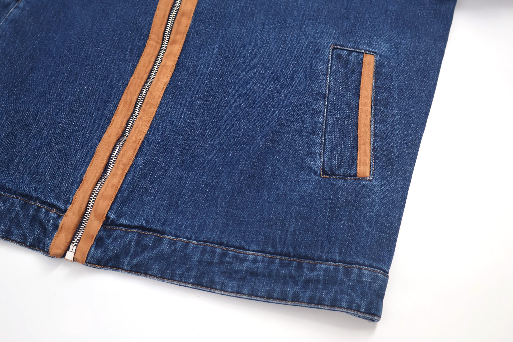 MIU MIU 缪缪 牛仔拼皮 夹克 牛仔外套 长袖 蓝色 C0 GWB256-17GI-F0013-S-OOO