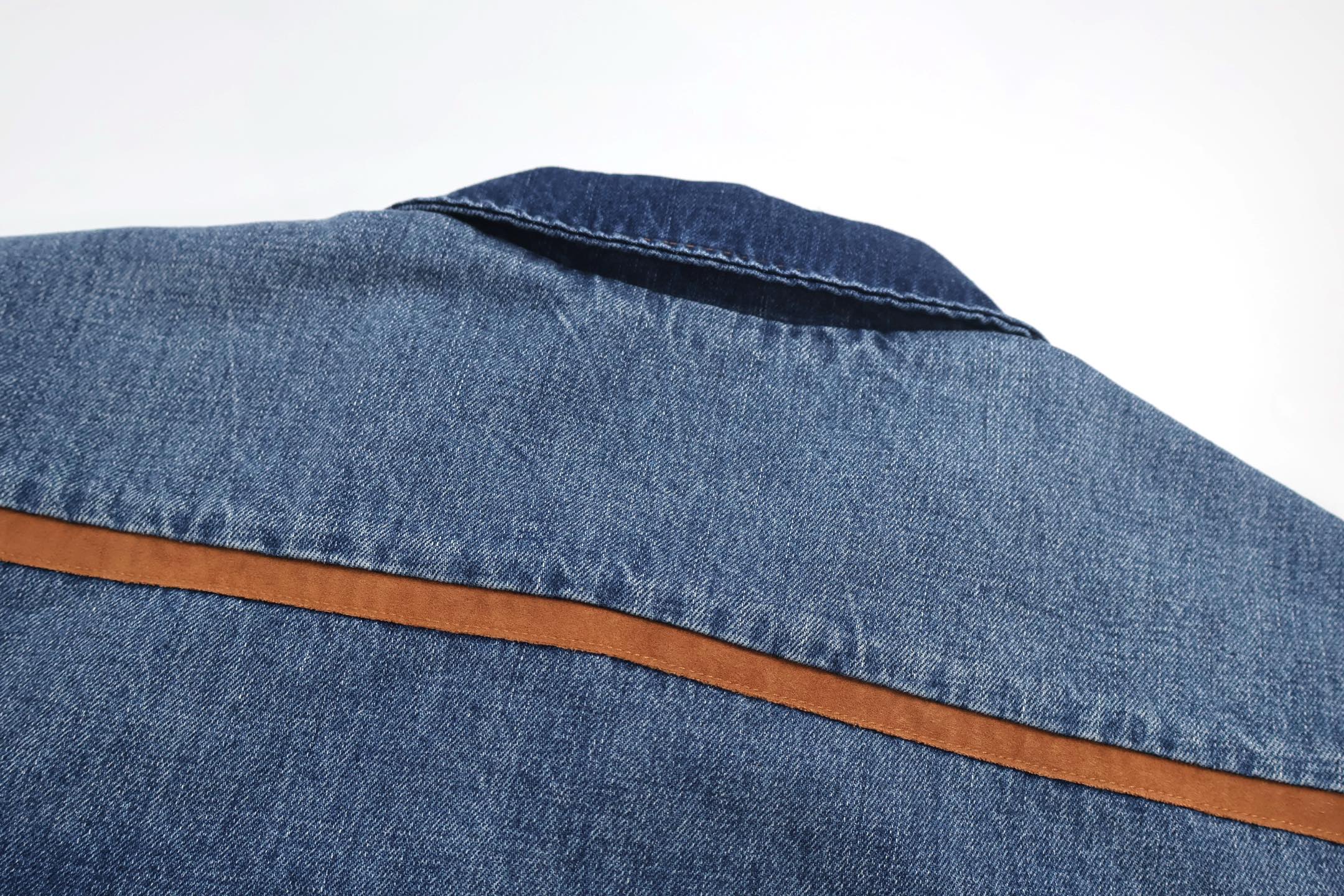 MIU MIU 缪缪 牛仔拼皮 夹克 牛仔外套 长袖 蓝色 C0 GWB256-17GI-F0013-S-OOO