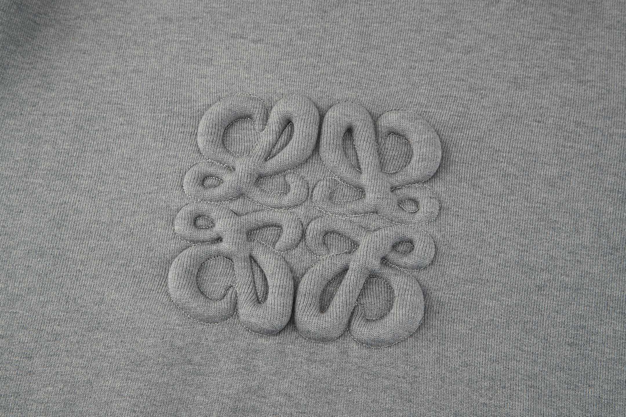 LOEWE 罗意威 针织拉链连帽卫衣 外套 长袖 灰色 黑色 B0 H526Y16K84-1440