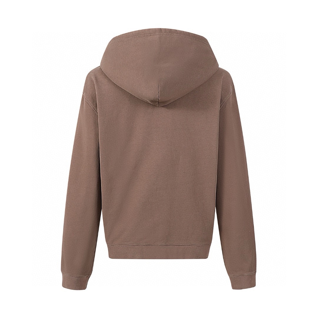 MIU MIU 缪缪 绣布拉链连帽卫衣 外套 长袖 棕色 B0 MJL063-159B-F0324-S-OOO