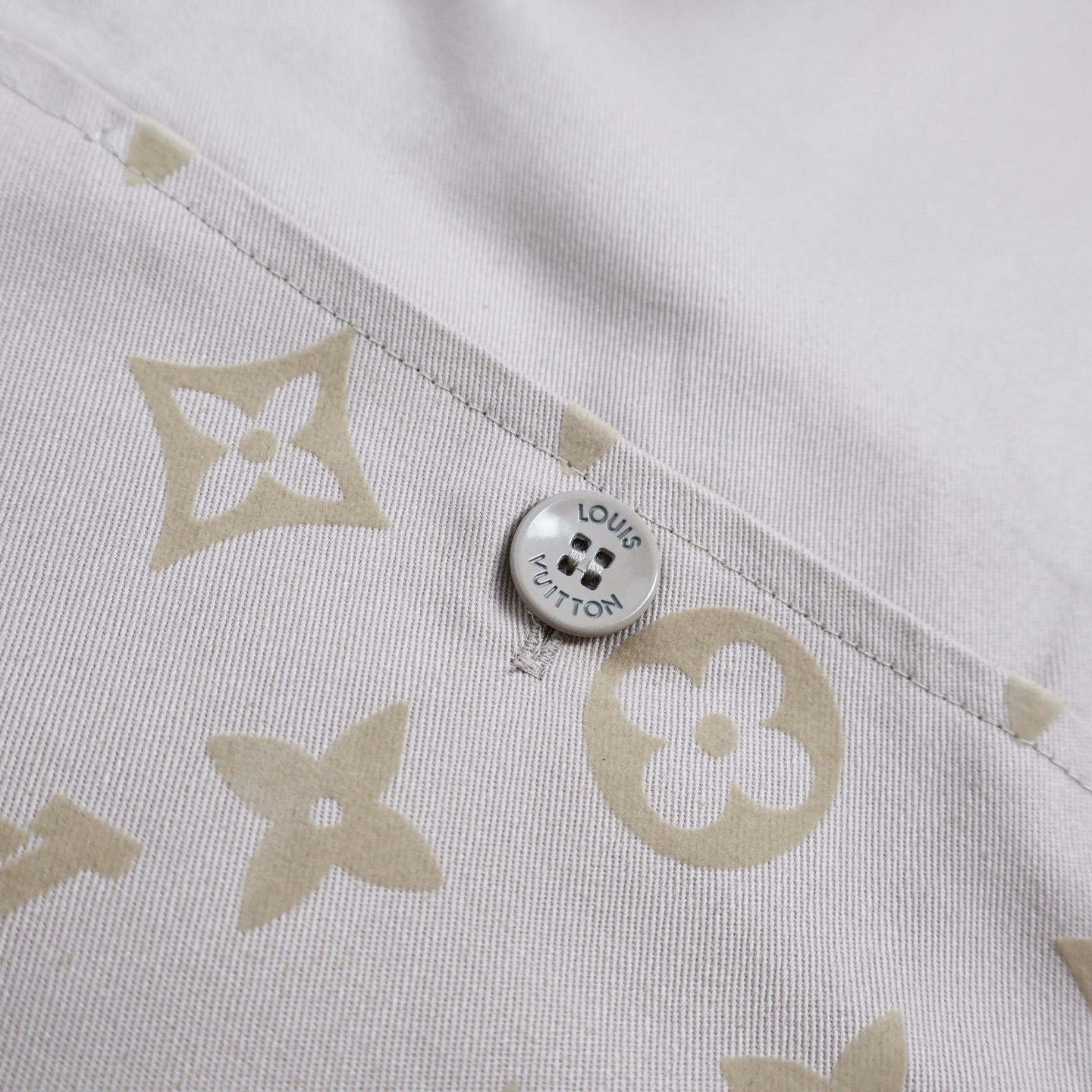 LOUIS VUITTON 路易威登 拼接植绒衬衫外套 夹克 杏色 B0 1AFBVQ