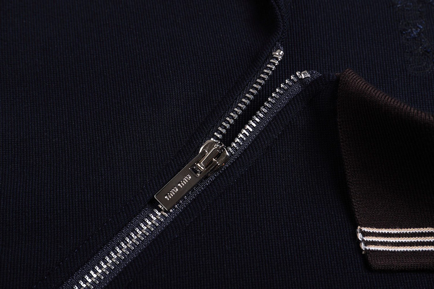 MIU MIU 缪缪 撞色侧拉链卫衣 外套 长袖 灰色 棕色 B0 MJLA01-18FX-F0P8O-S-OOO