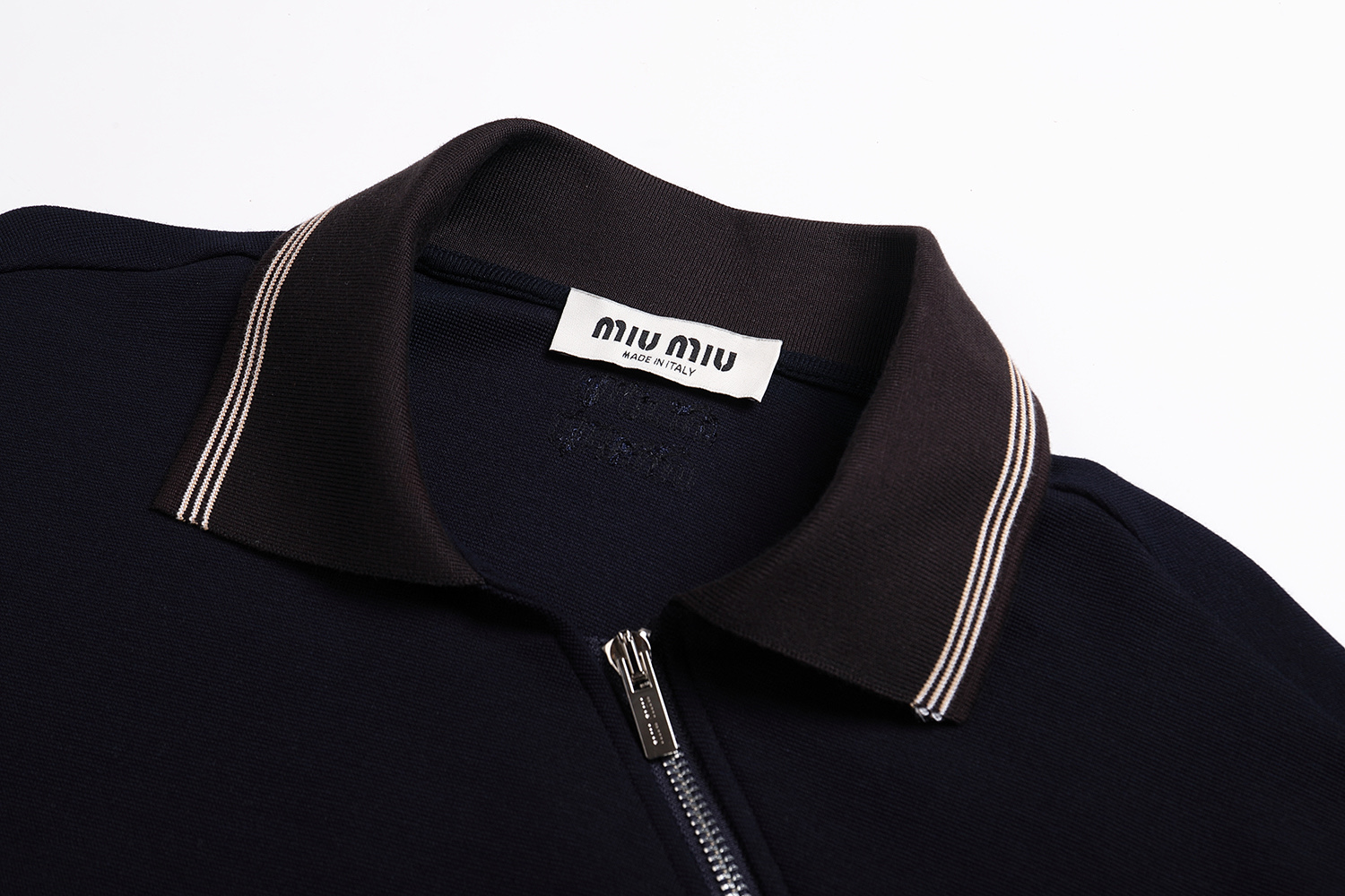 MIU MIU 缪缪 撞色侧拉链卫衣 外套 长袖 灰色 棕色 B0 MJLA01-18FX-F0P8O-S-OOO